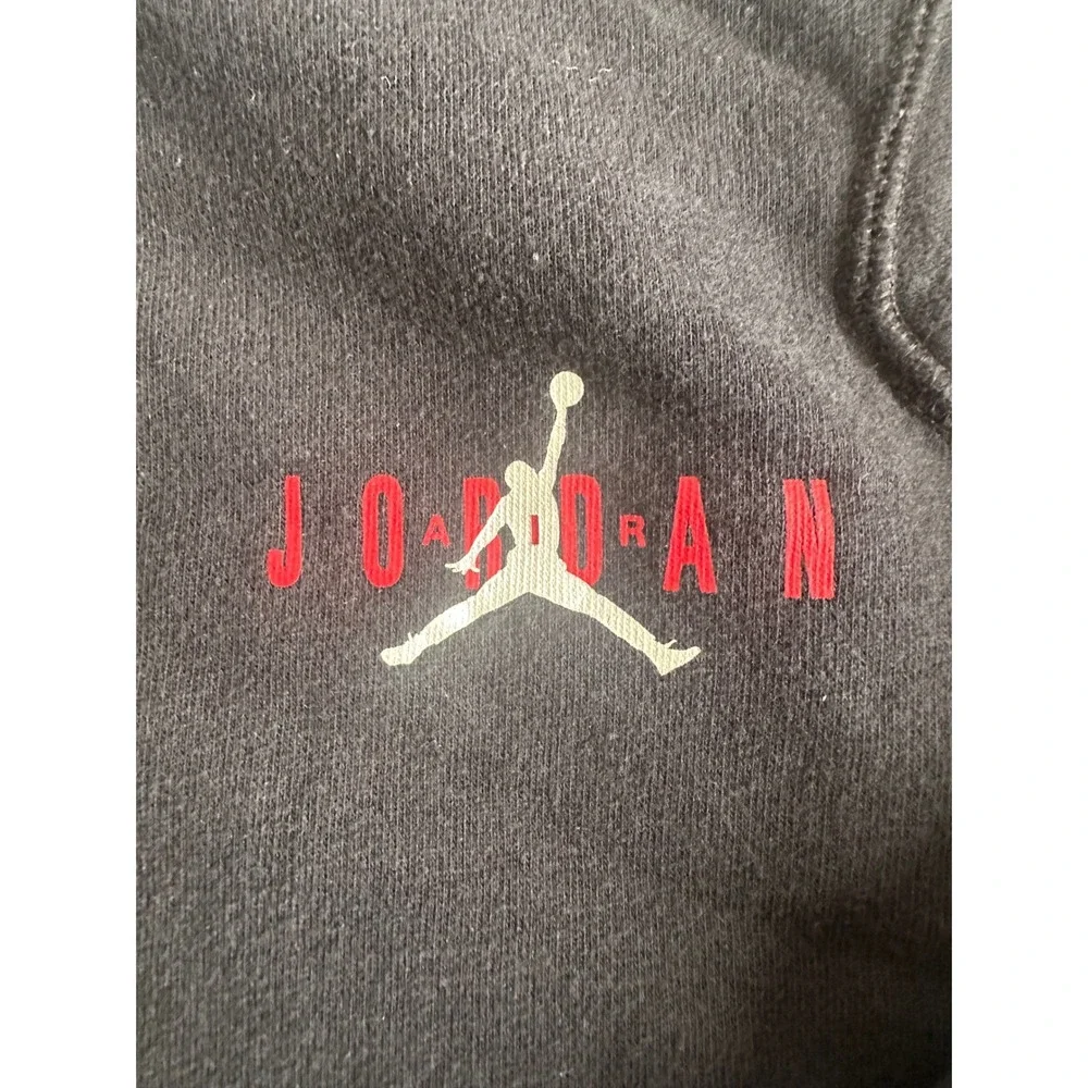 Jordan Men's Jumpman Crewneck Sweatshirt Black Striped Back Graphic Size Medium